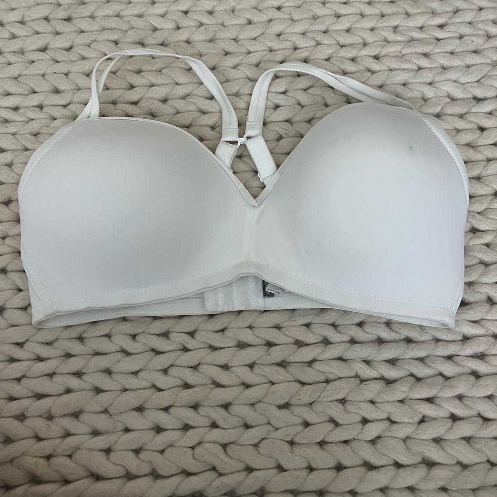 aerie White Convertible Strapless Bra with Removable Straps